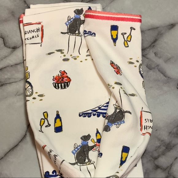 ENVOGUE Kitchen Towels Set of 2 French Illustrated - Dogs at Brunch - Picture 7 of 11